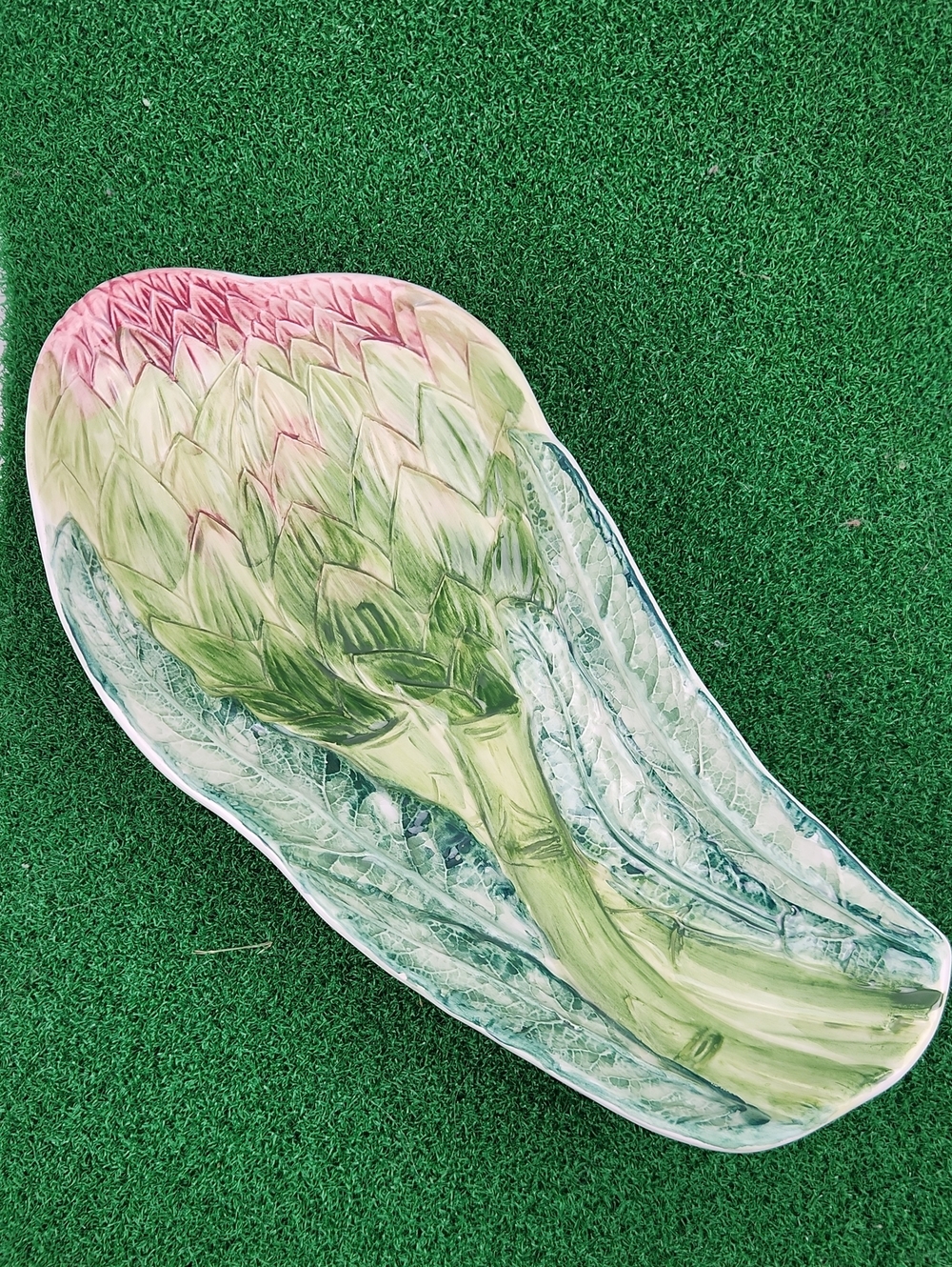 Vietri Pink & Green Artichoke Ceramic Platter
